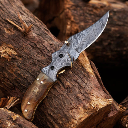 Damascus Steel Folding Knife