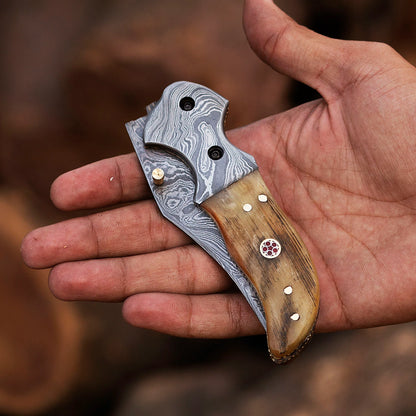 Damascus Steel Folding Knife