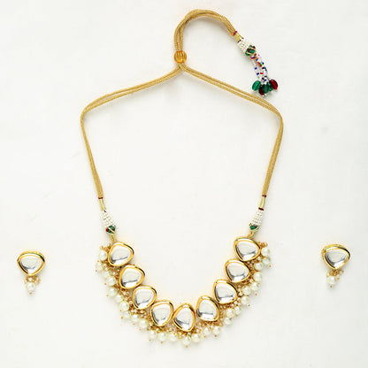 Precious Stones Kundan Choker With Studs