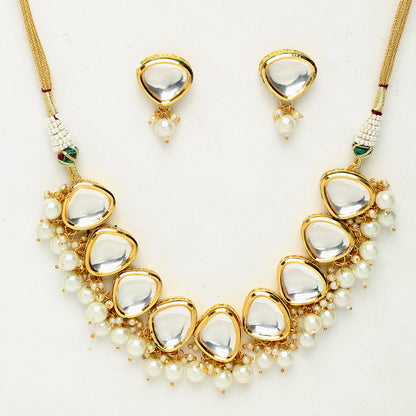 Precious Stones Kundan Choker With Studs
